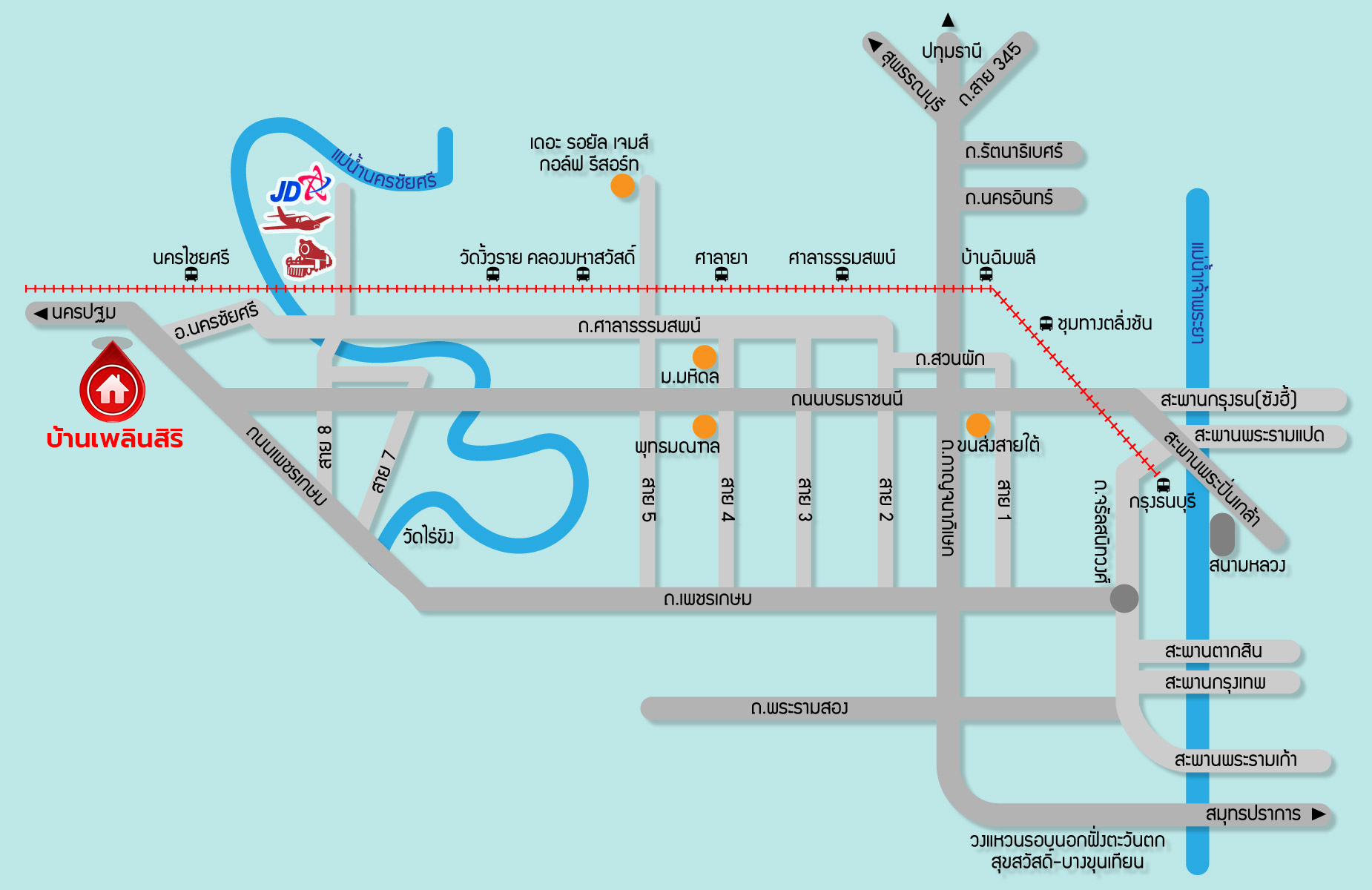 *****ทาวน์โฮมมือสองนนทบุรี โครงการ บ้านเพลินสิริ นครชัยศรี หลังริม เนื้อที่กว้างถึง 26.00 ตร.ว. พื้นที่ใช้สอย 200 ตร.ม. ฟังก์ชัน 3 ห้องนอน 3 ห้องน้ำ 1 ที่จอดรถ แถมฟรี! เครื่องปรับอากาศ, เครื่องทำน้ำอุ่น บนทำเลเดินทางสะดวก เชื่อมต่อ ถนนเพชรเกษม, ถนนบรมราชชนนี, ถนนแสงชูโต และจุดขึ้นทางด่วน "ทางหลวงพิเศษหมายเลข 81 (บางใหญ่-กาญจนบุรี)"